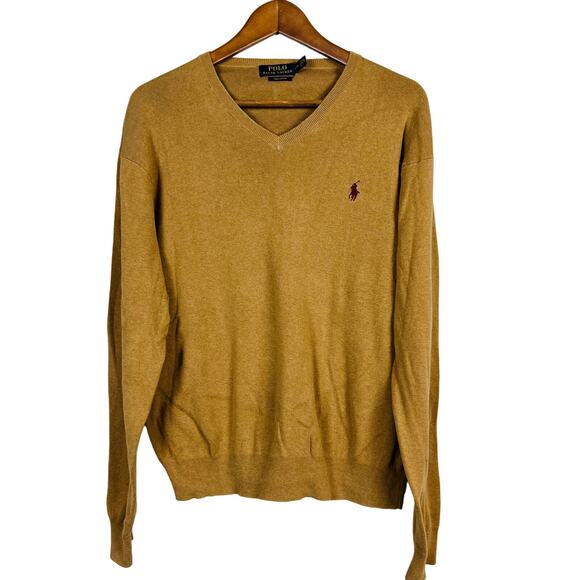 Polo Ralph Lauren V NEck Pullover Knit Top Sweater Academic - L - Picture 1 of 4